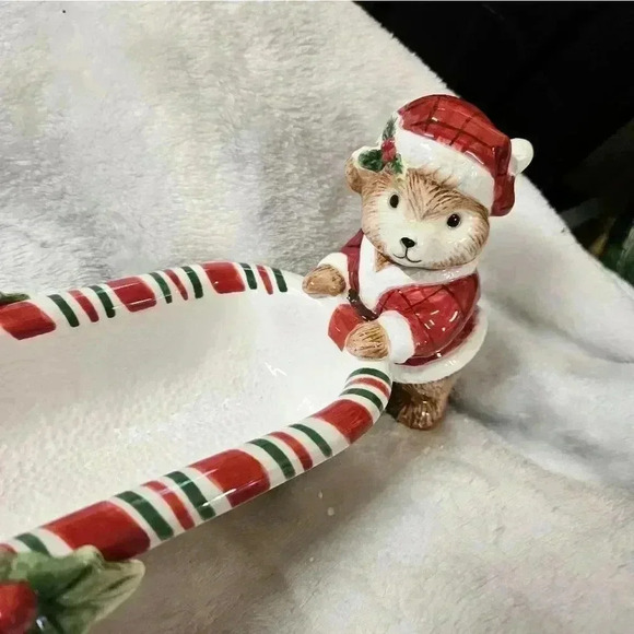 FITZ & FLOYD Peppermint Teddy Cracker Tray - Picture 2 of 9